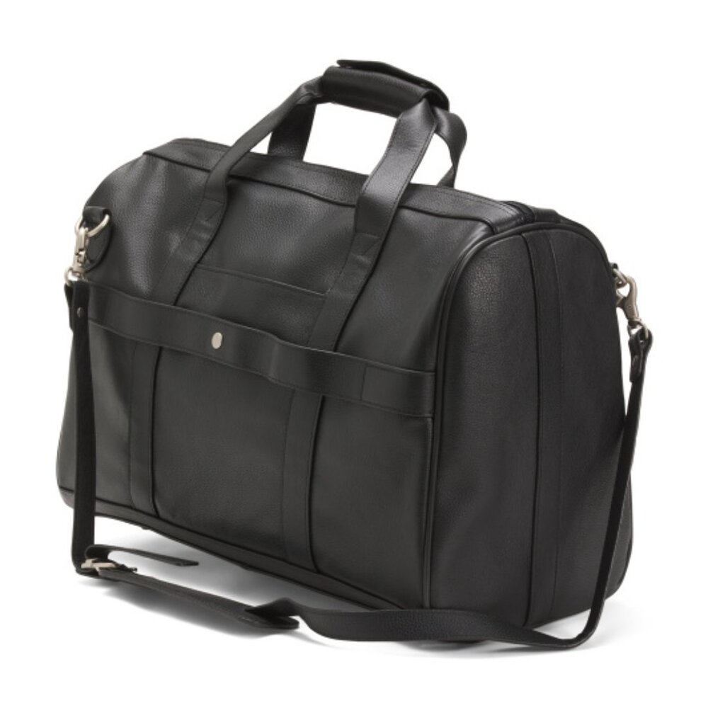 AMERILEATHER 16in Leather Weekender Bag - Picture 2 of 3
